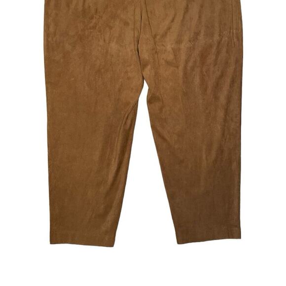 Calvin Klein Pants Women's 16 Camel Faux Suede High Rise Ankle Cropped - Picture 6 of 9